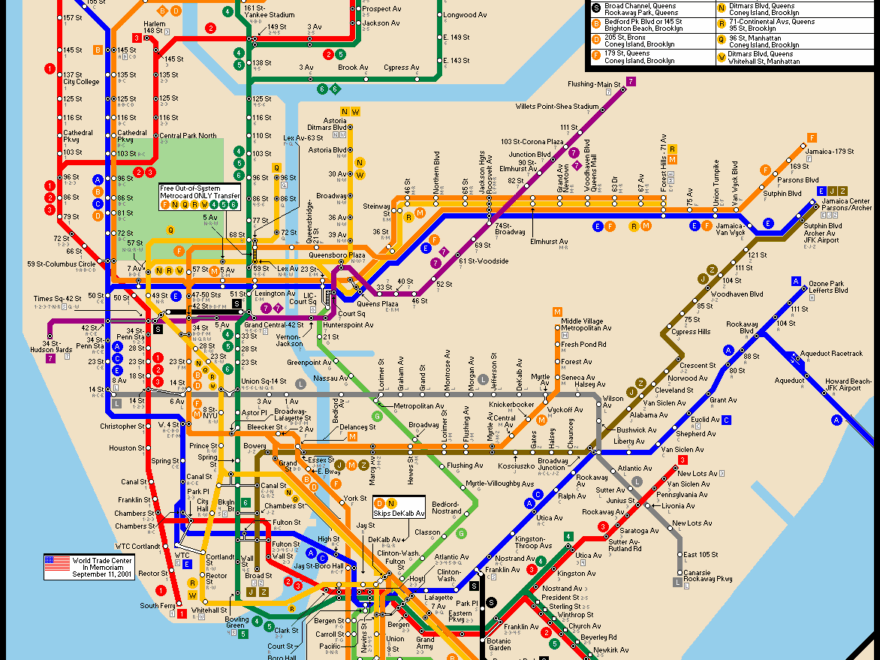 New York City Subway Route Map By Michael Calcagno Nycsubway