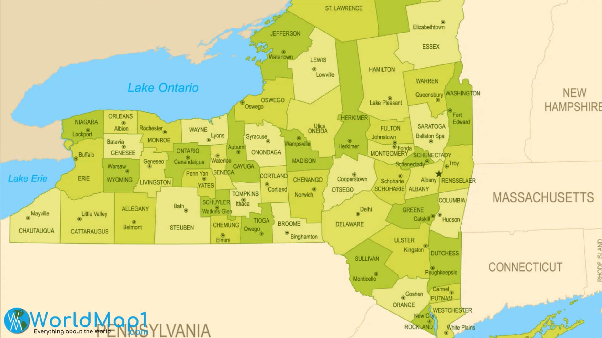 New York Free Printable Map New York Free Printable Map