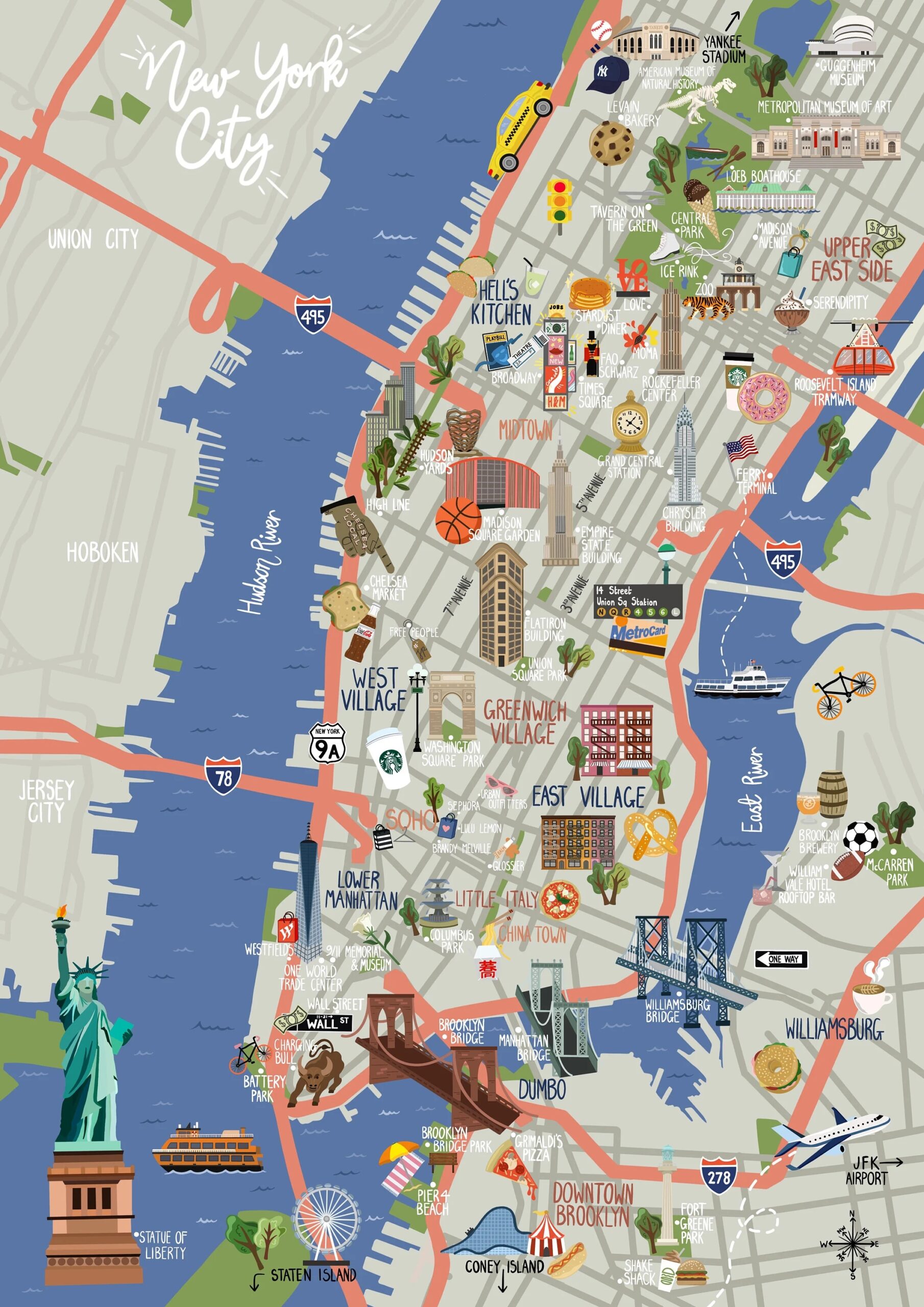 New York Map And Travel Guide Etsy Hong Kong New York Map And Travel Guide Etsy Hong Kong