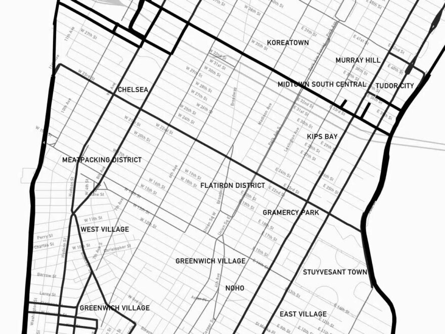 New York Neighborhood Map Print Capricorn Press
