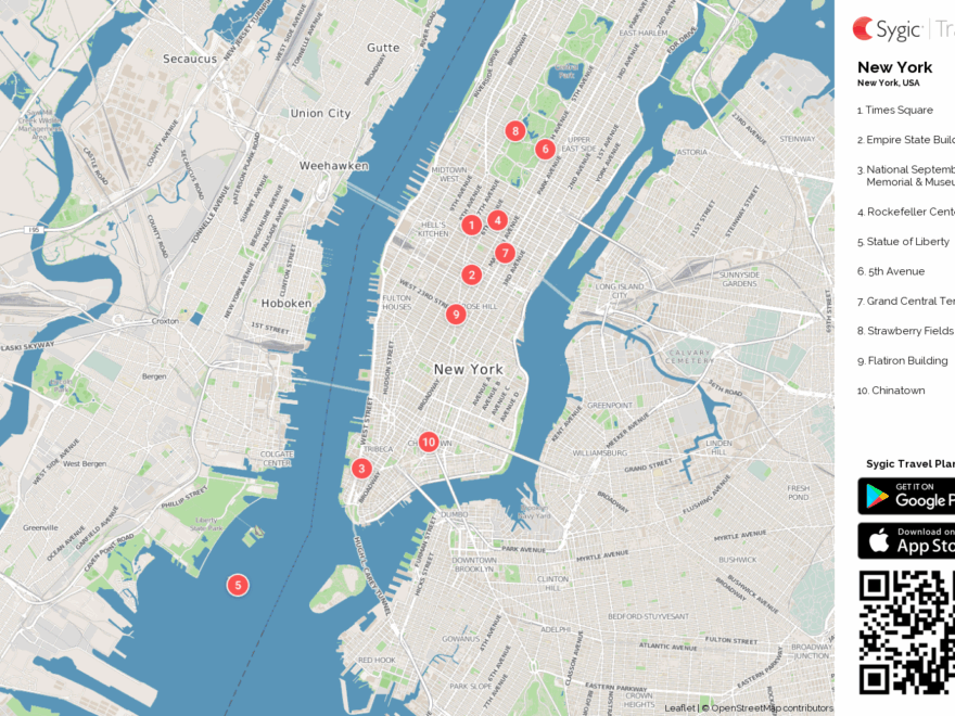 New York Printable Tourist Map Sygic Travel Worksheets Library