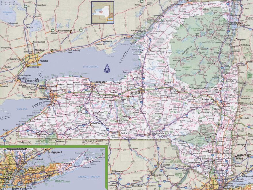 New York Road Map Ontheworldmap