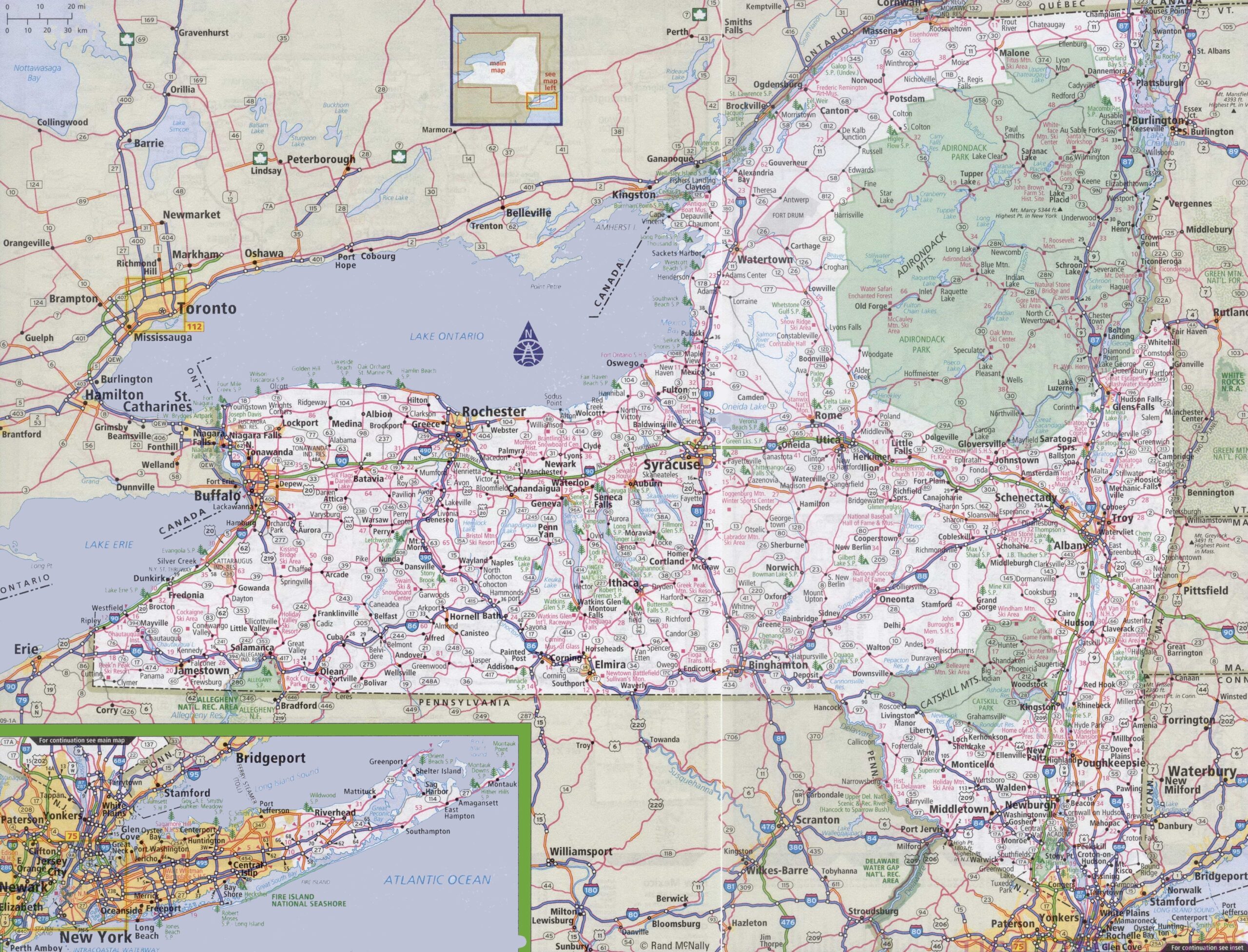 New York Road Map Ontheworldmap