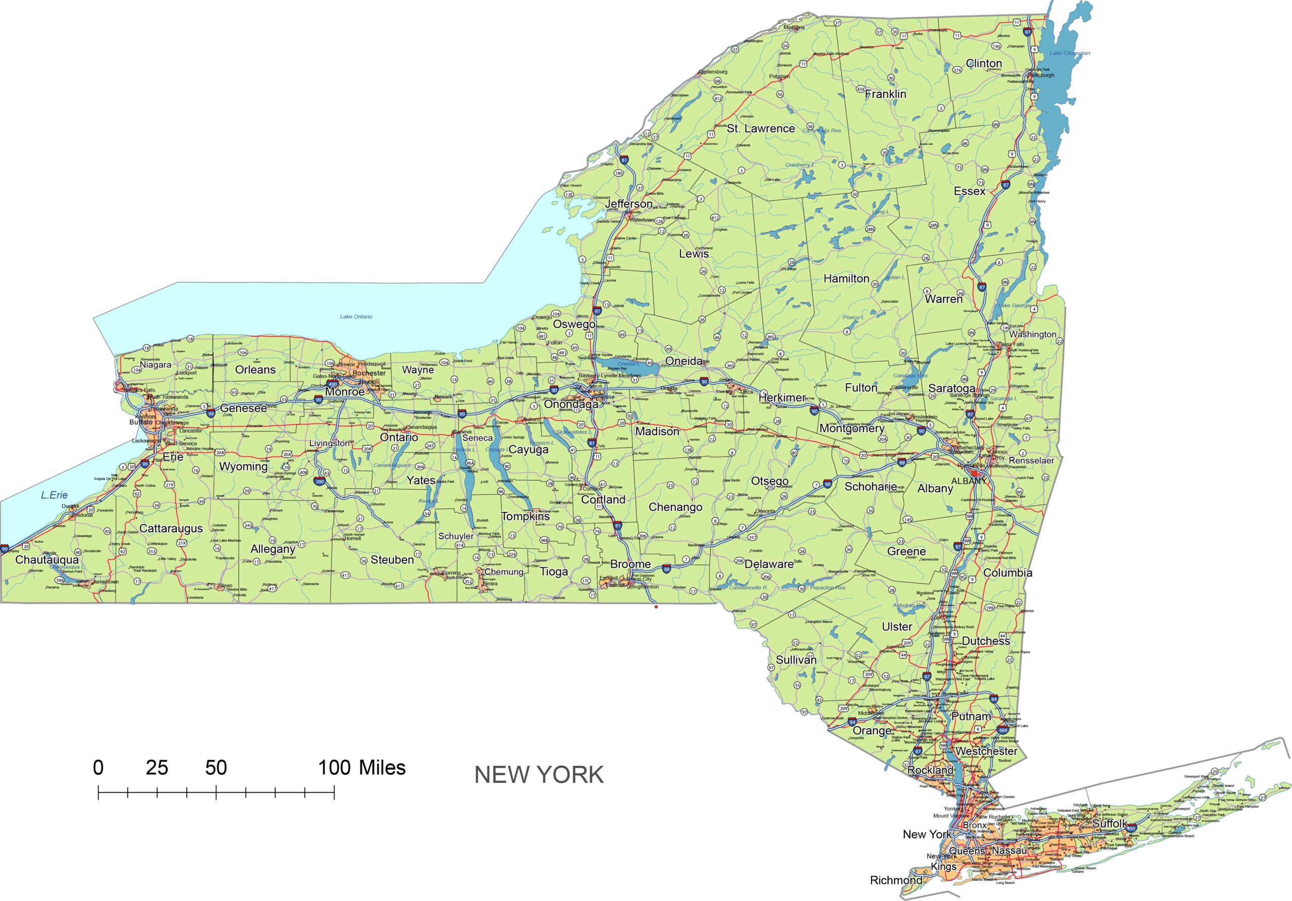 New York State Vector Road Map Printable Vector Maps New York State Vector Road Map Printable Vector Maps