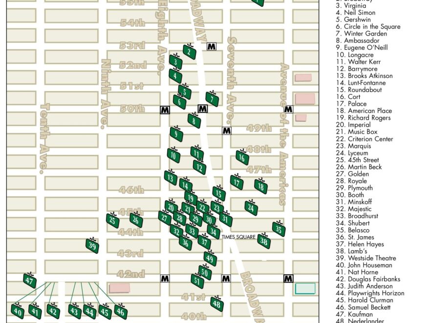 New York Theatre District Map Ontheworldmap