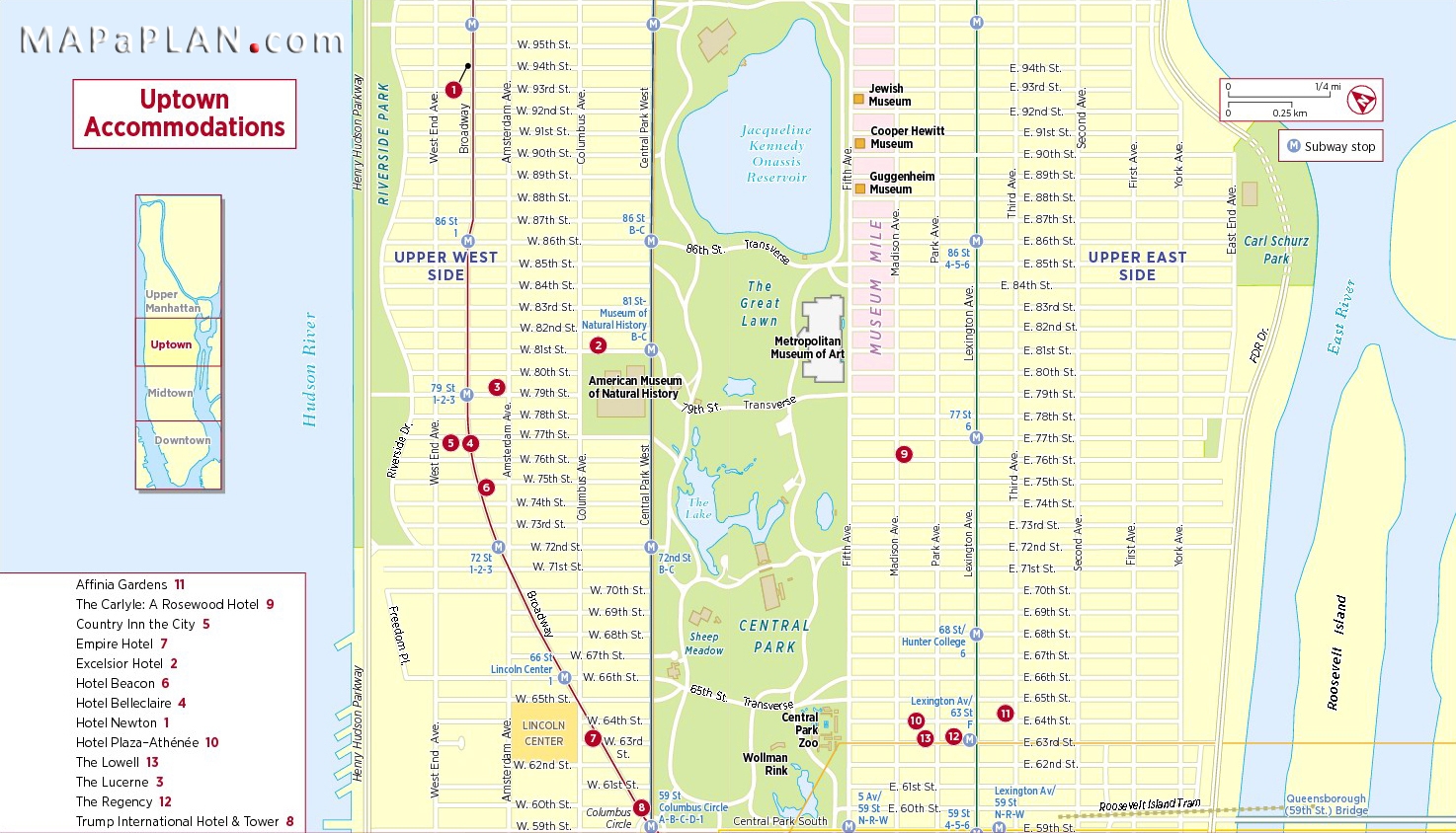 New York Top Tourist Attractions Map Uptown Manhattan Hotel Accommodations New York Top Tourist Attractions Map Uptown Manhattan Hotel Accommodations