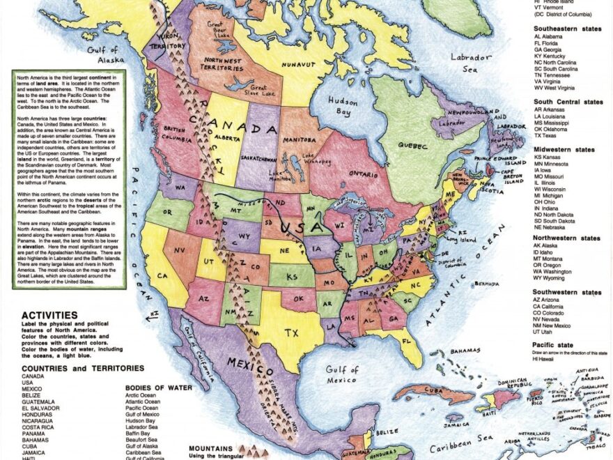 North America Map Maps For The Classroom