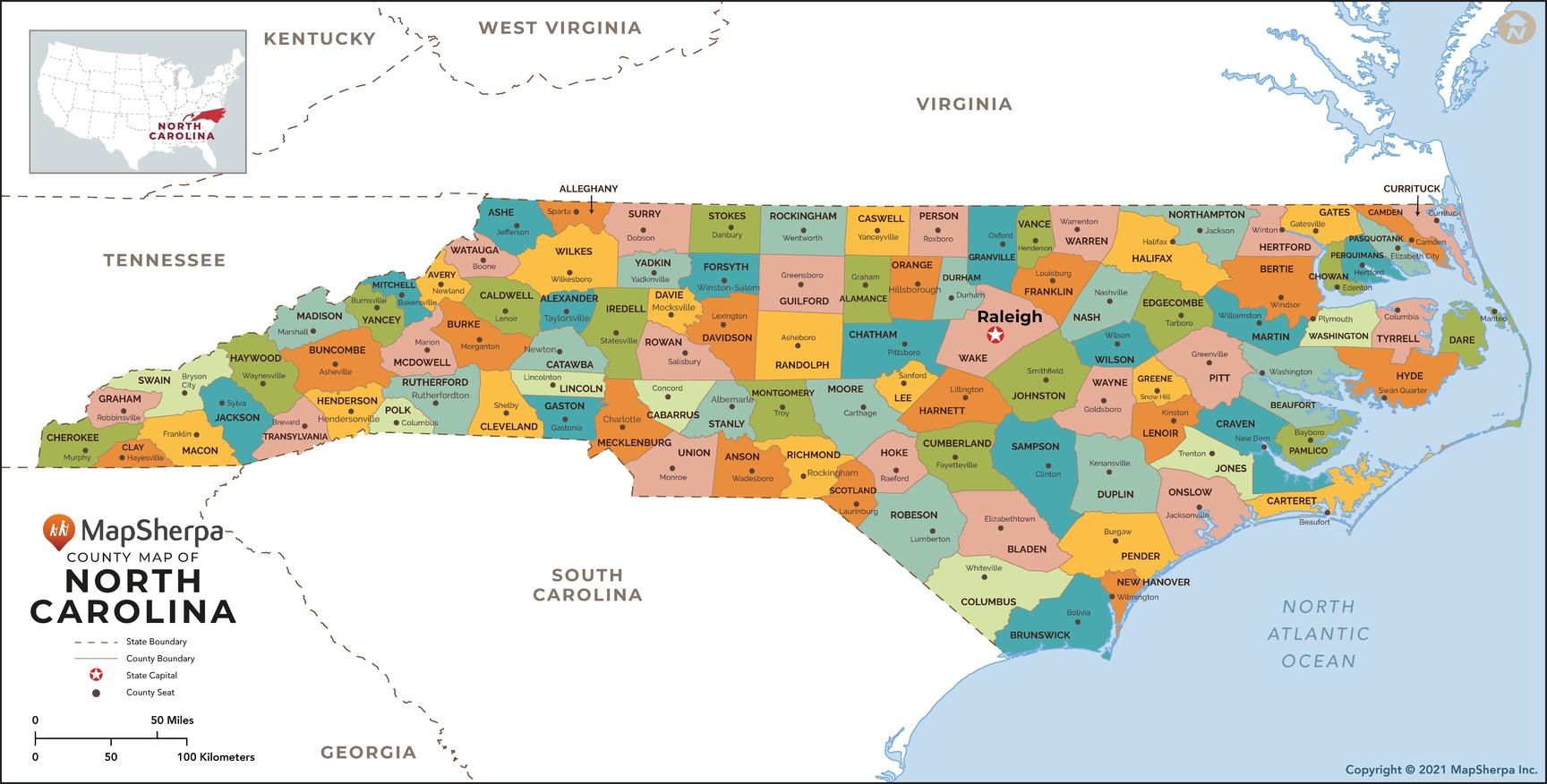 Printable Map Of Nc