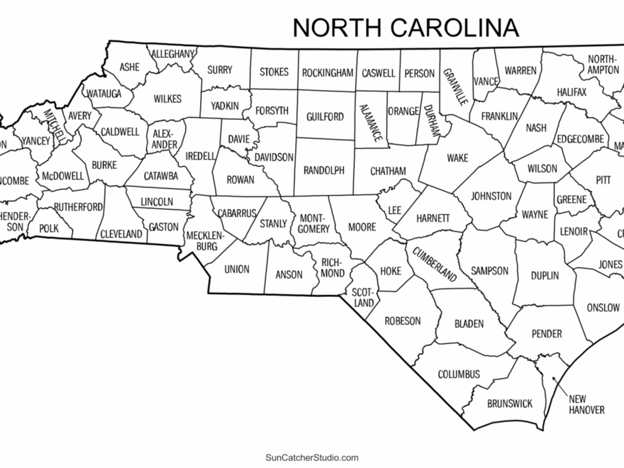 North Carolina County Map Printable State Map With County Lines Free Printables Monograms Design Tools Patterns DIY Projects