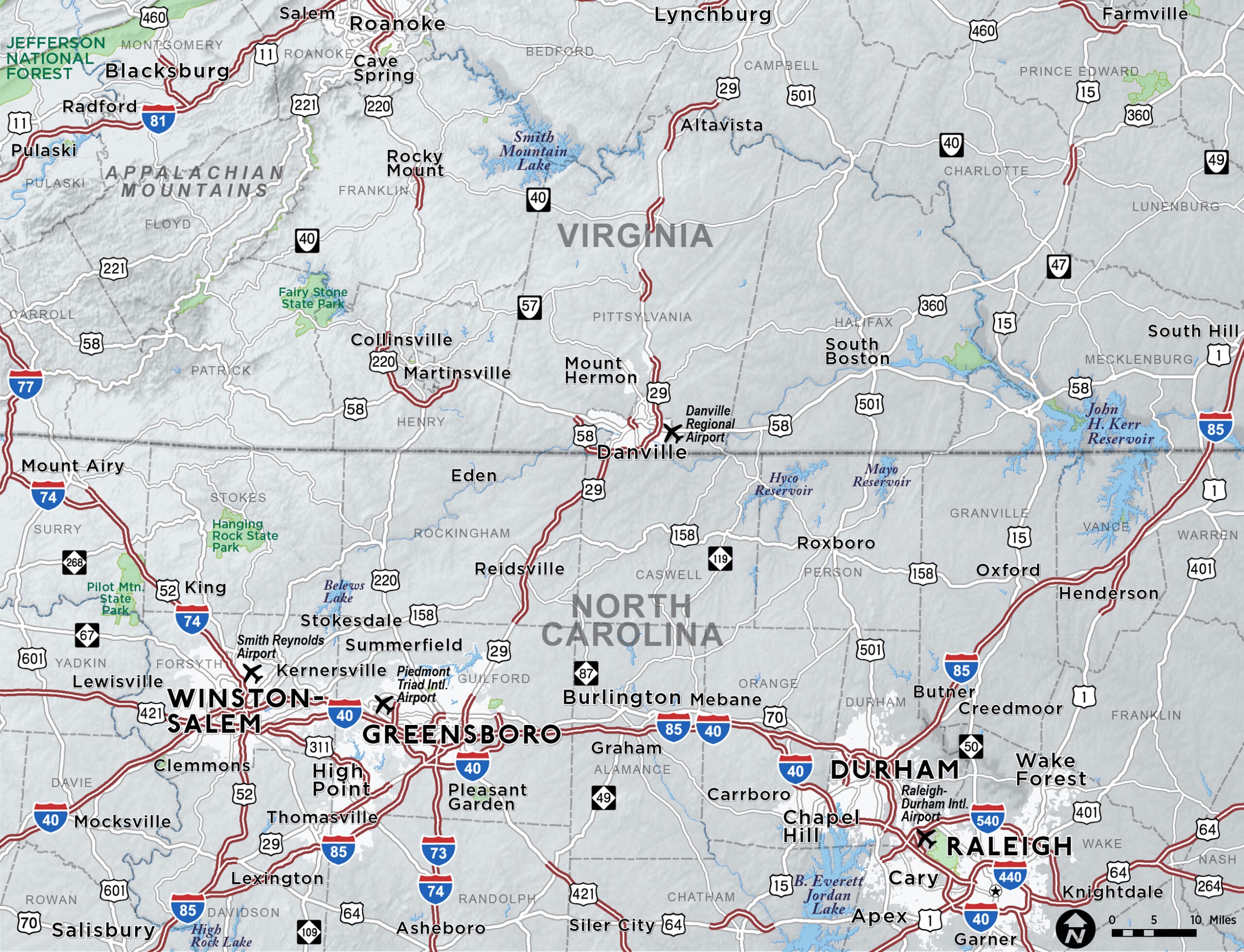 Printable Map Of Virginia And North Carolina