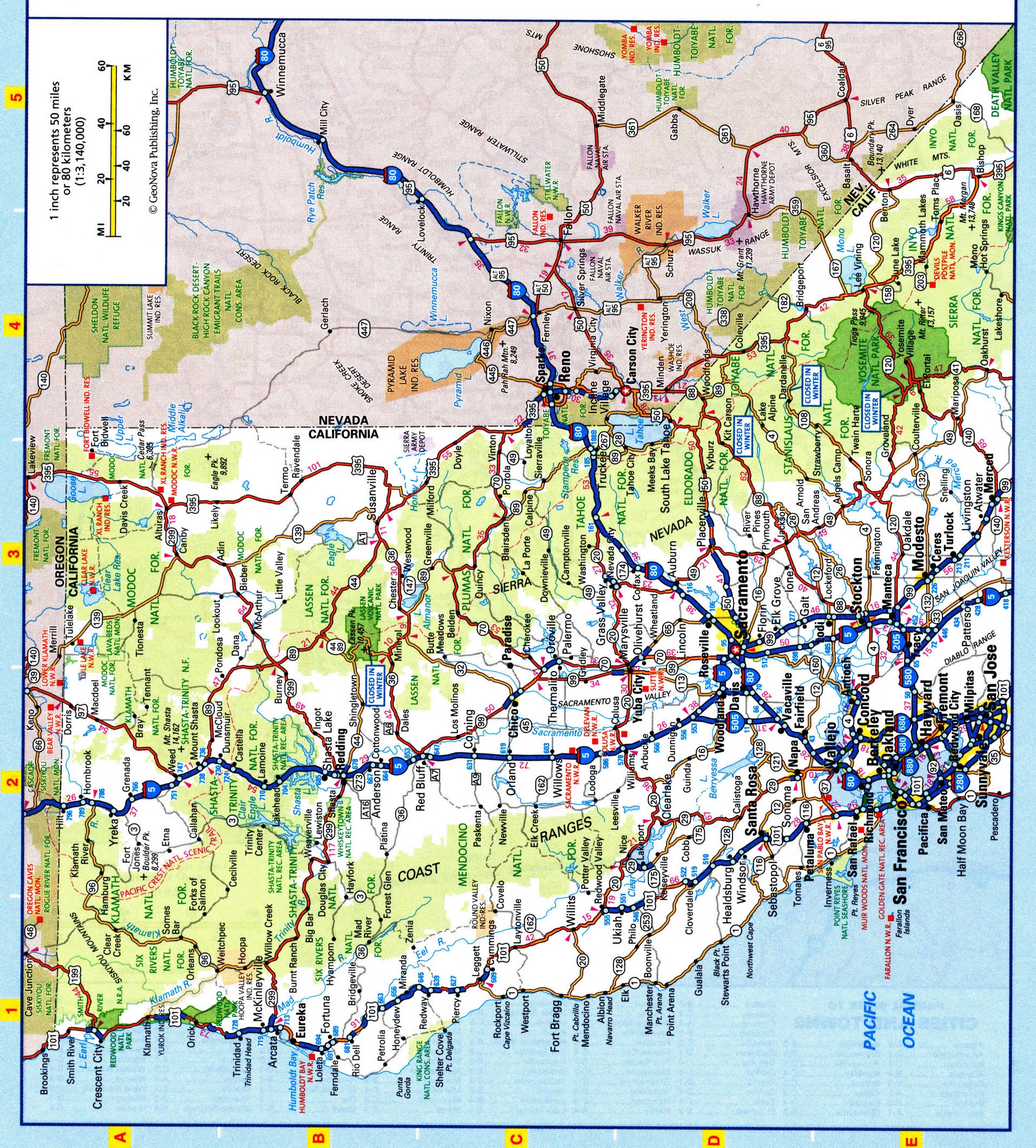 Northern California Highway Map Free Printable Road Map Of Northern California