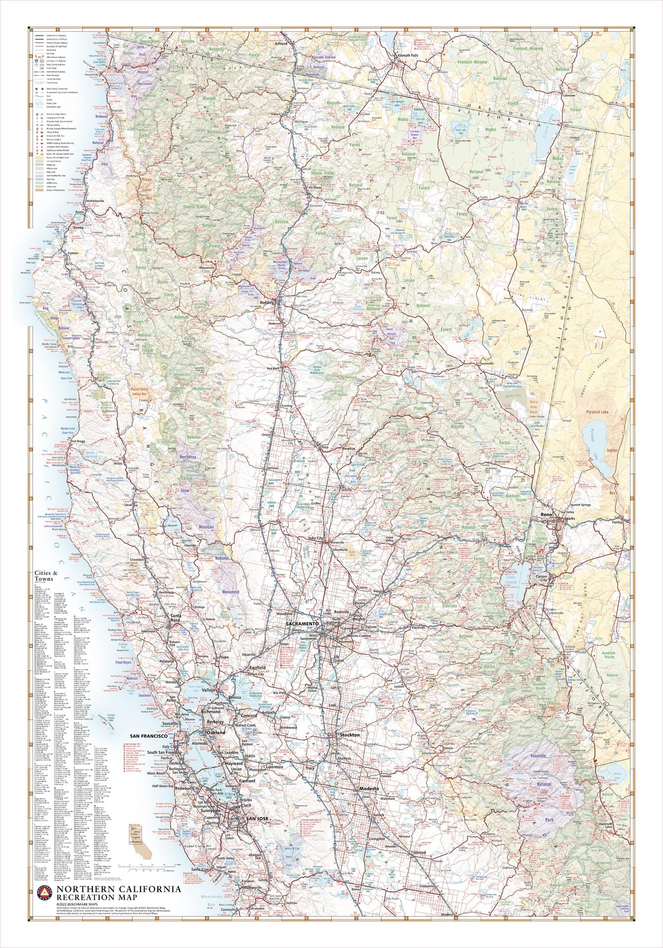 Printable Map Northern California