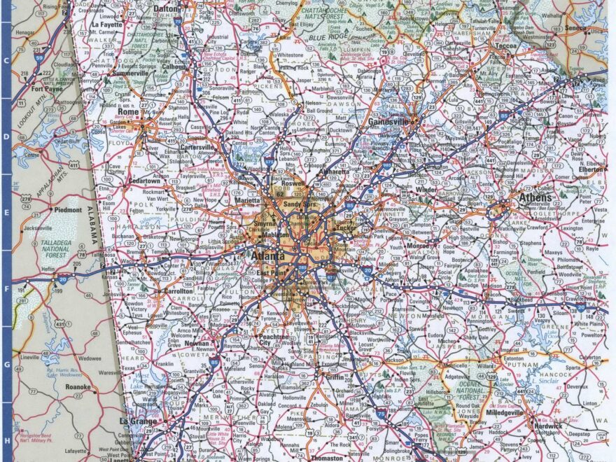 Northern Georgia Highways Road Map Map Of North Georgia Cities And Highways