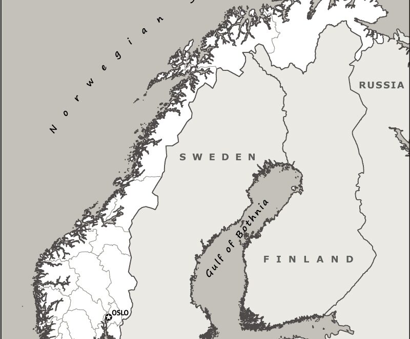 Norway Outline Map Norway Outline Map With State Boundaries