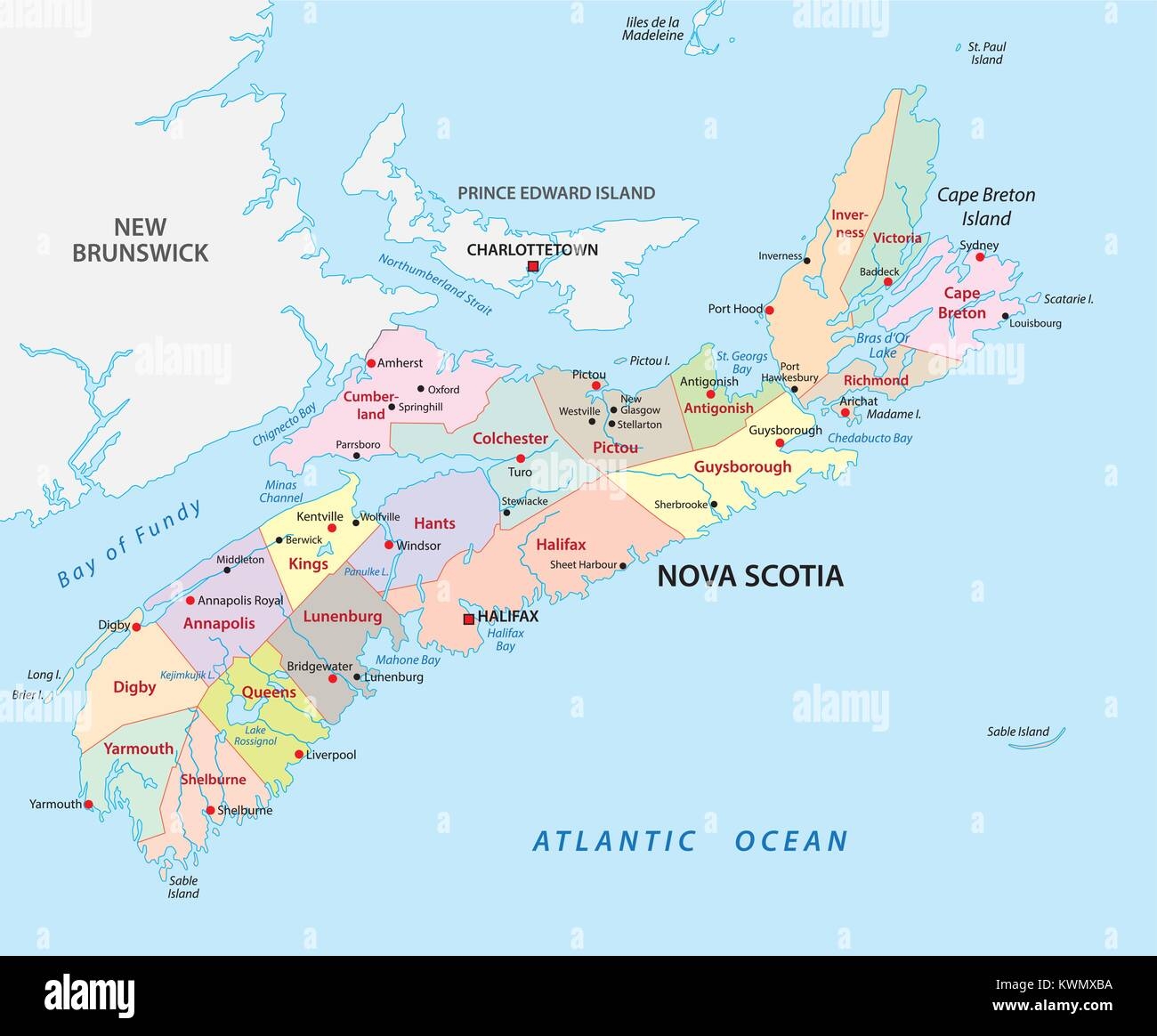 Nova Scotia Peninsula Stock Vector Images Alamy