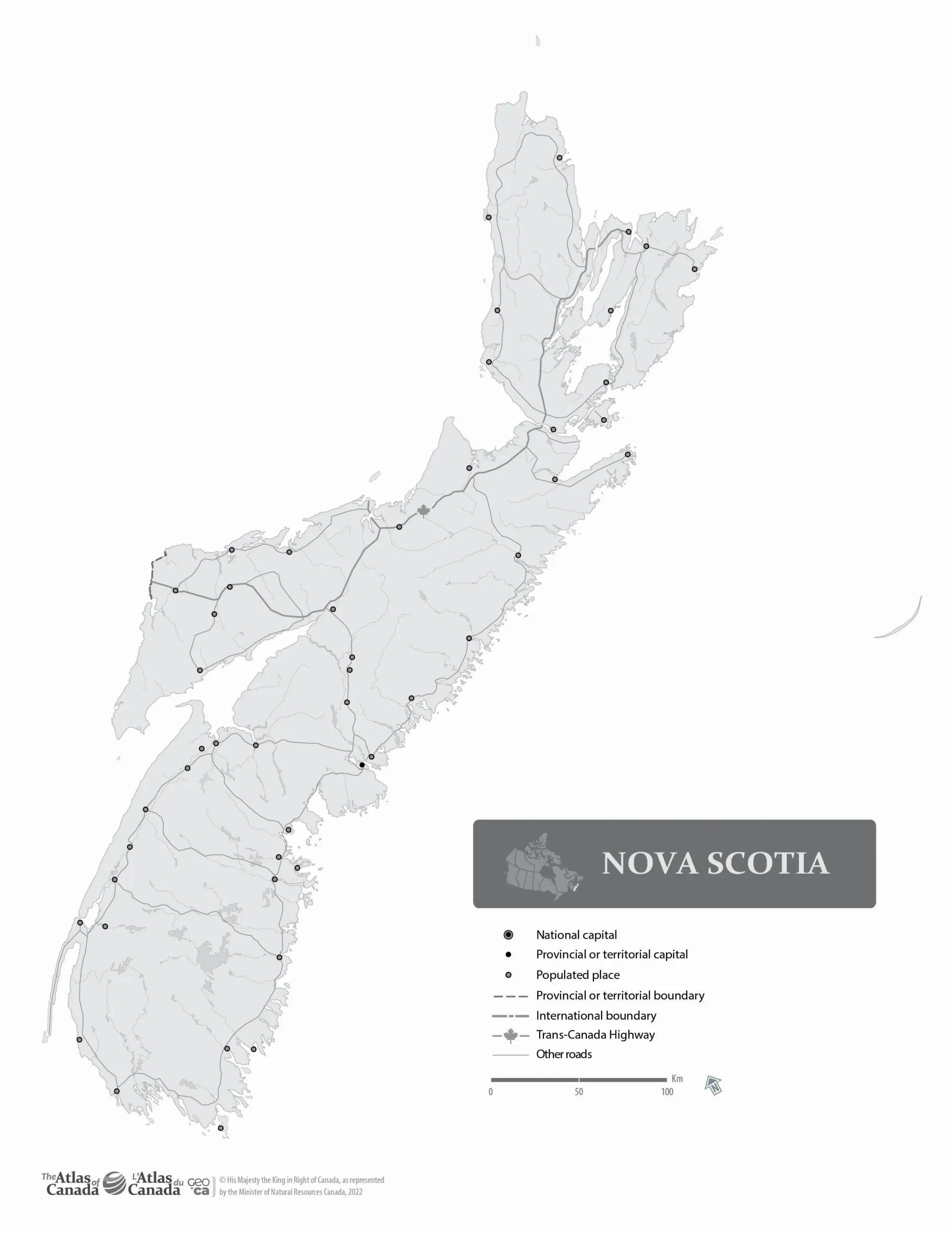 Nova Scotia Without Names Map Printable JPG PDF Maps