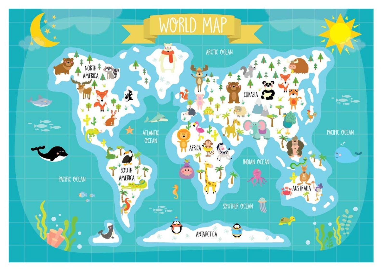 Printable World Map For Young Children