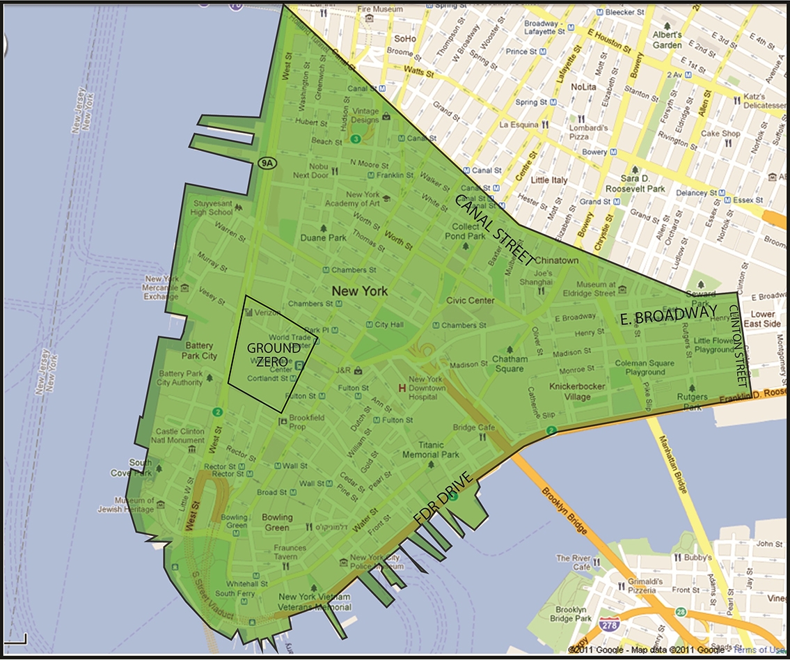 NYC Map Of Exposure Zone VCF NYC Map Of Exposure Zone VCF