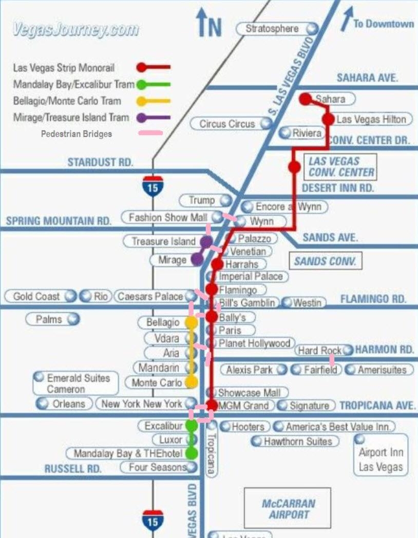 Printable Vagas Map Of The Strip