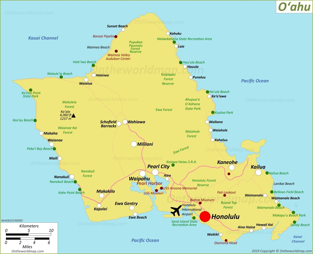 Printable Map Of Oahua