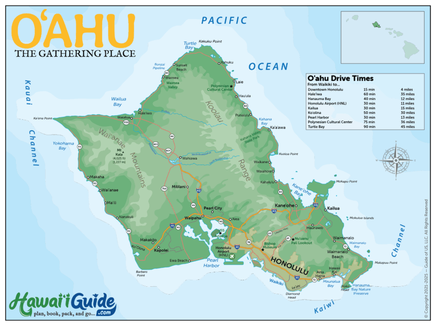 Oahu Maps Updated Travel Map Packet Printable Map HawaiiGuide