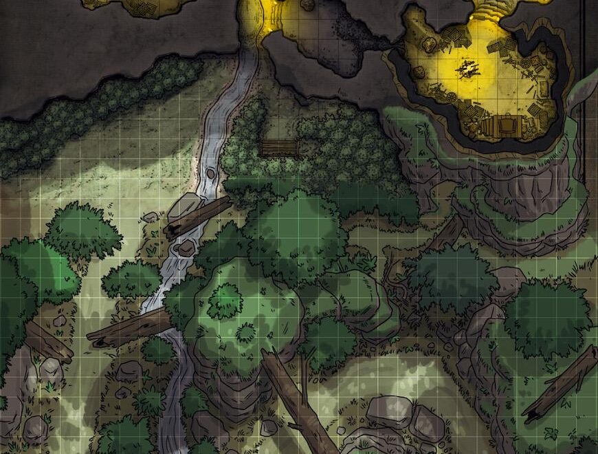 OC Free Battlemap Cragmaw Hideout Expanded R DnD