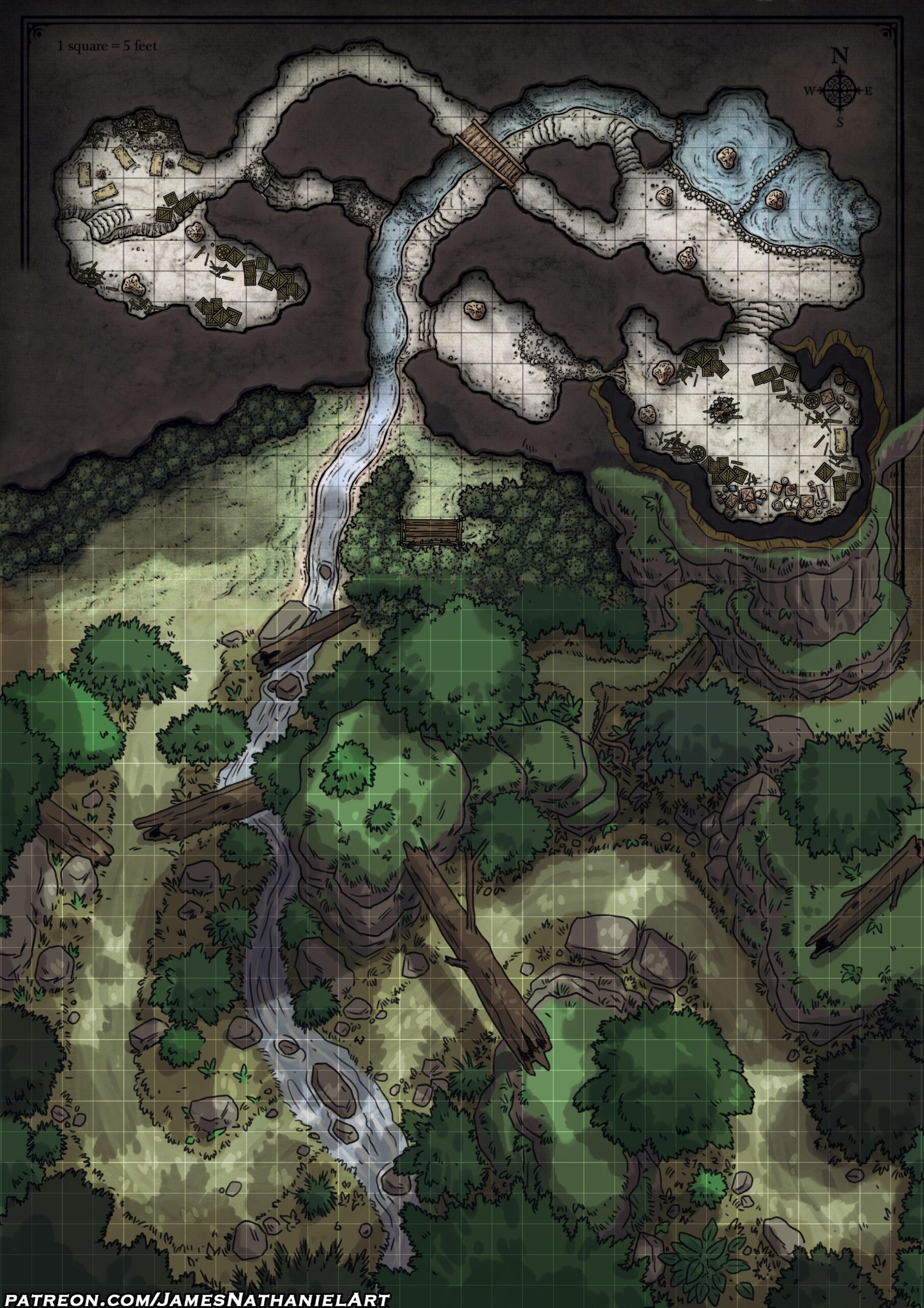 OC Free Updated Battlemap Cragmaw Hideout Expanded No Lights 43x30 R battlemaps OC Free Updated Battlemap Cragmaw Hideout Expanded No Lights 43x30 R battlemaps