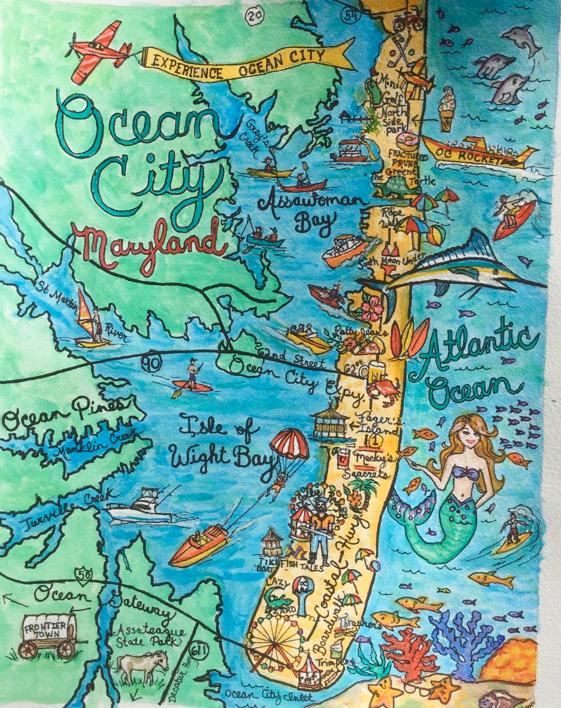 Ocean City Maryland Map Printable