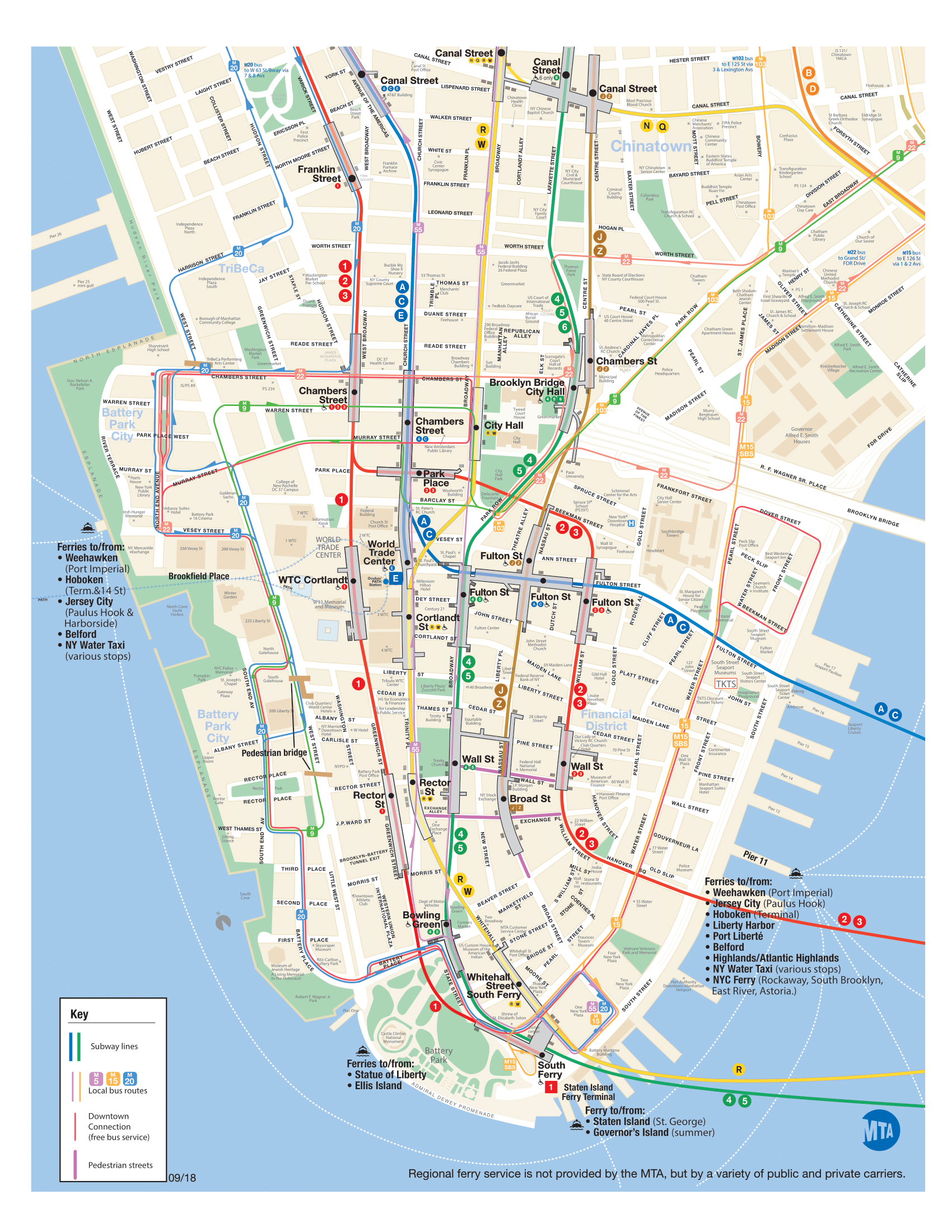 Official Lower Manhattan Map R nycrail