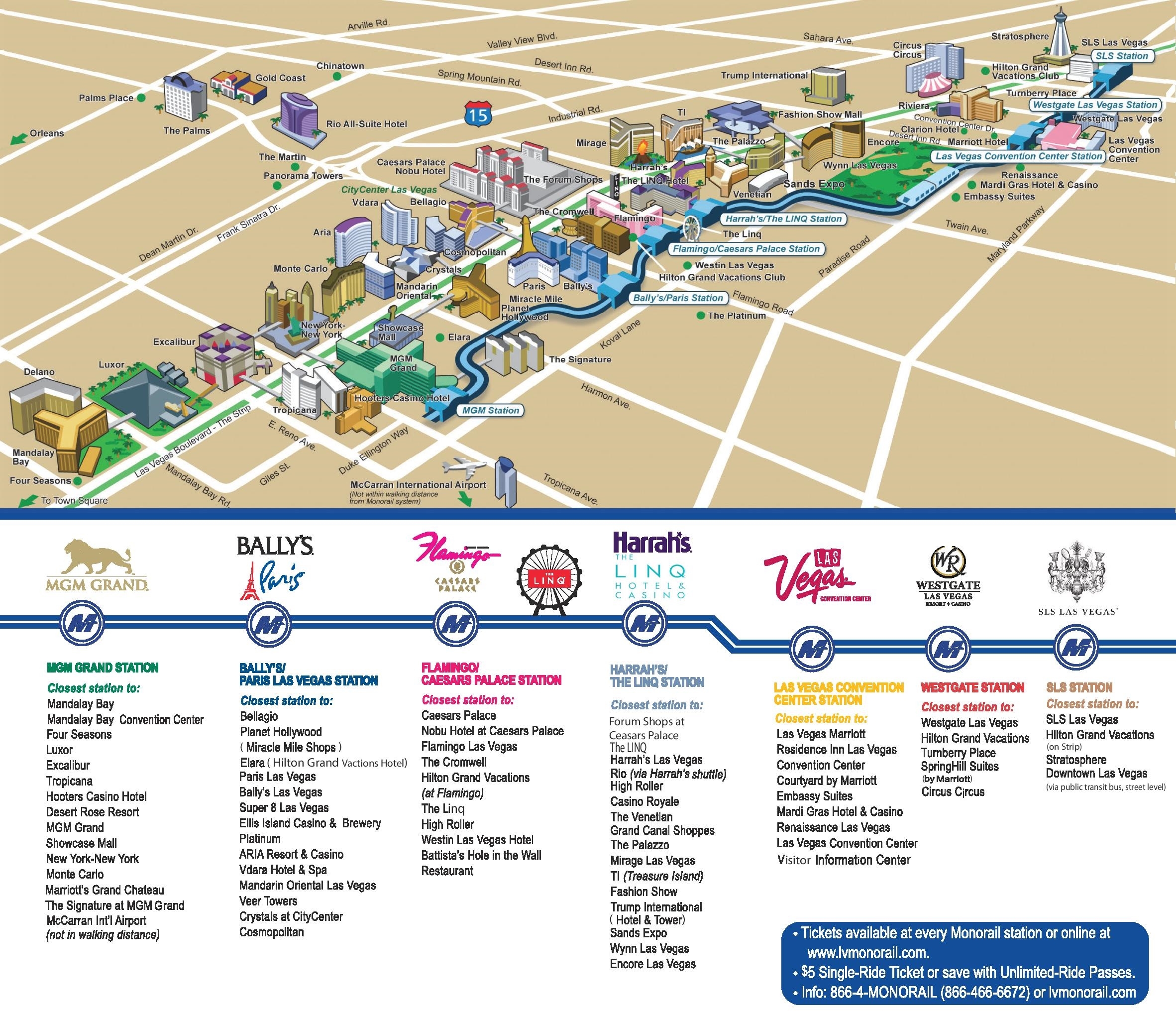 Las Vegas Monorail Route Map Printable