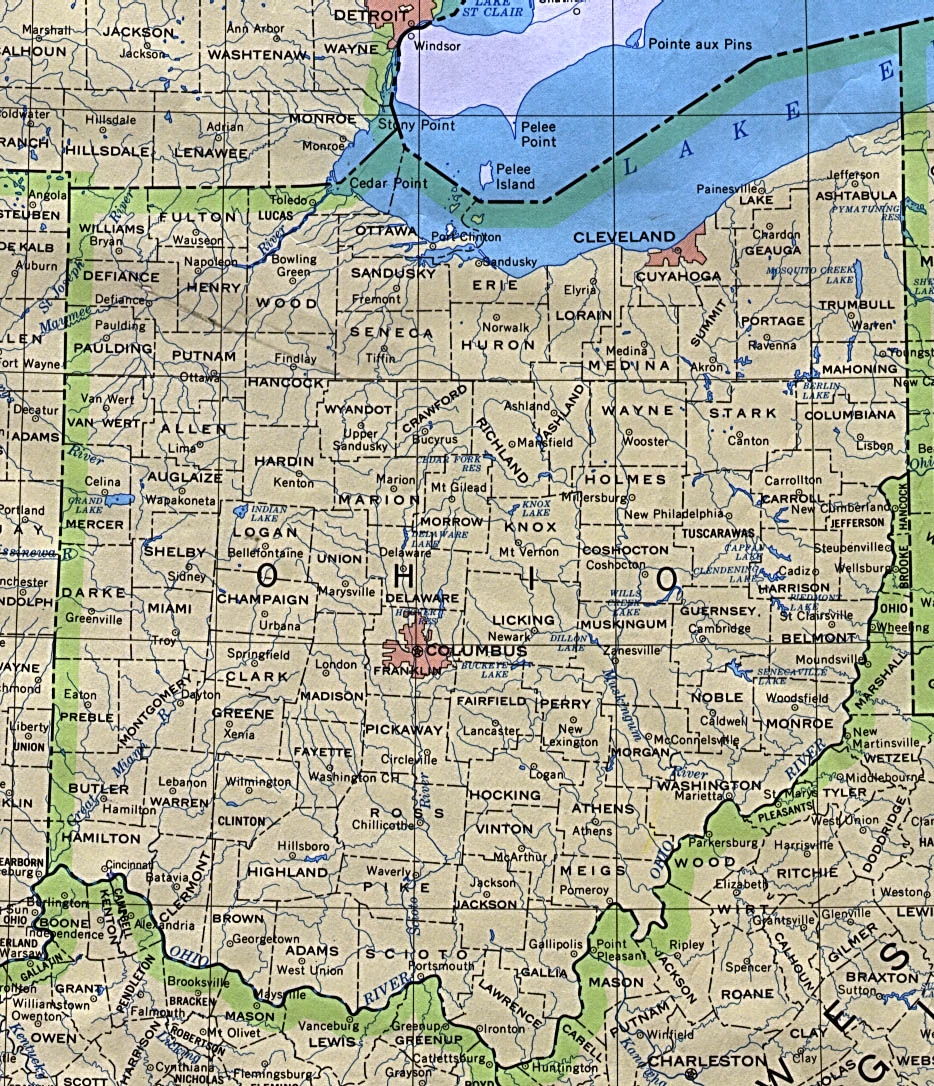 Printable Map Of Ohio Counties