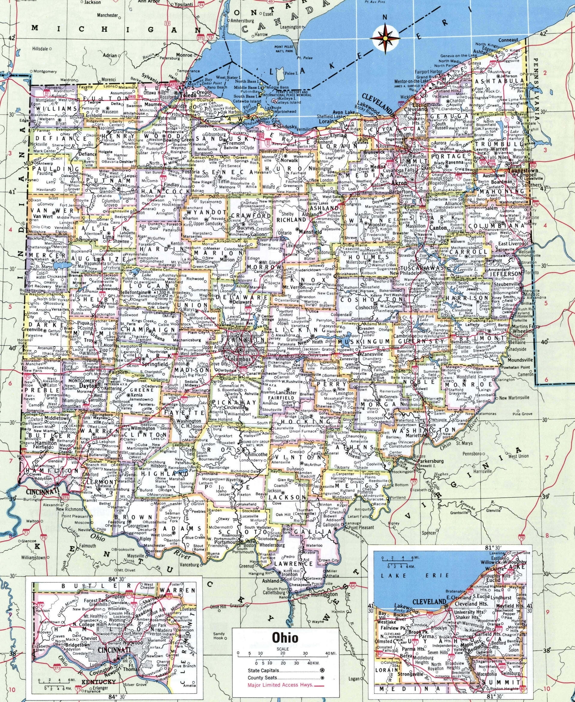 Ohio County Counties Map Glossy Poster Picture Photo Print Banner Conversationprints Walmart