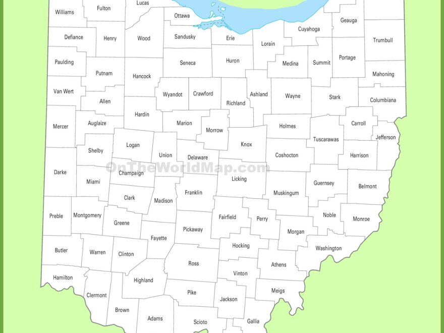 Ohio County Map Ontheworldmap