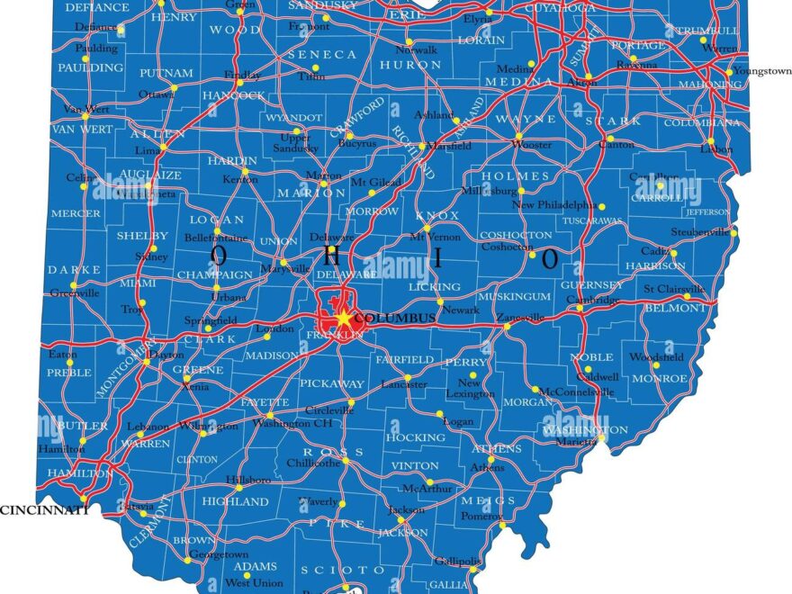 Ohio County Map Vector Vectors Cut Out Stock Images Pictures Alamy