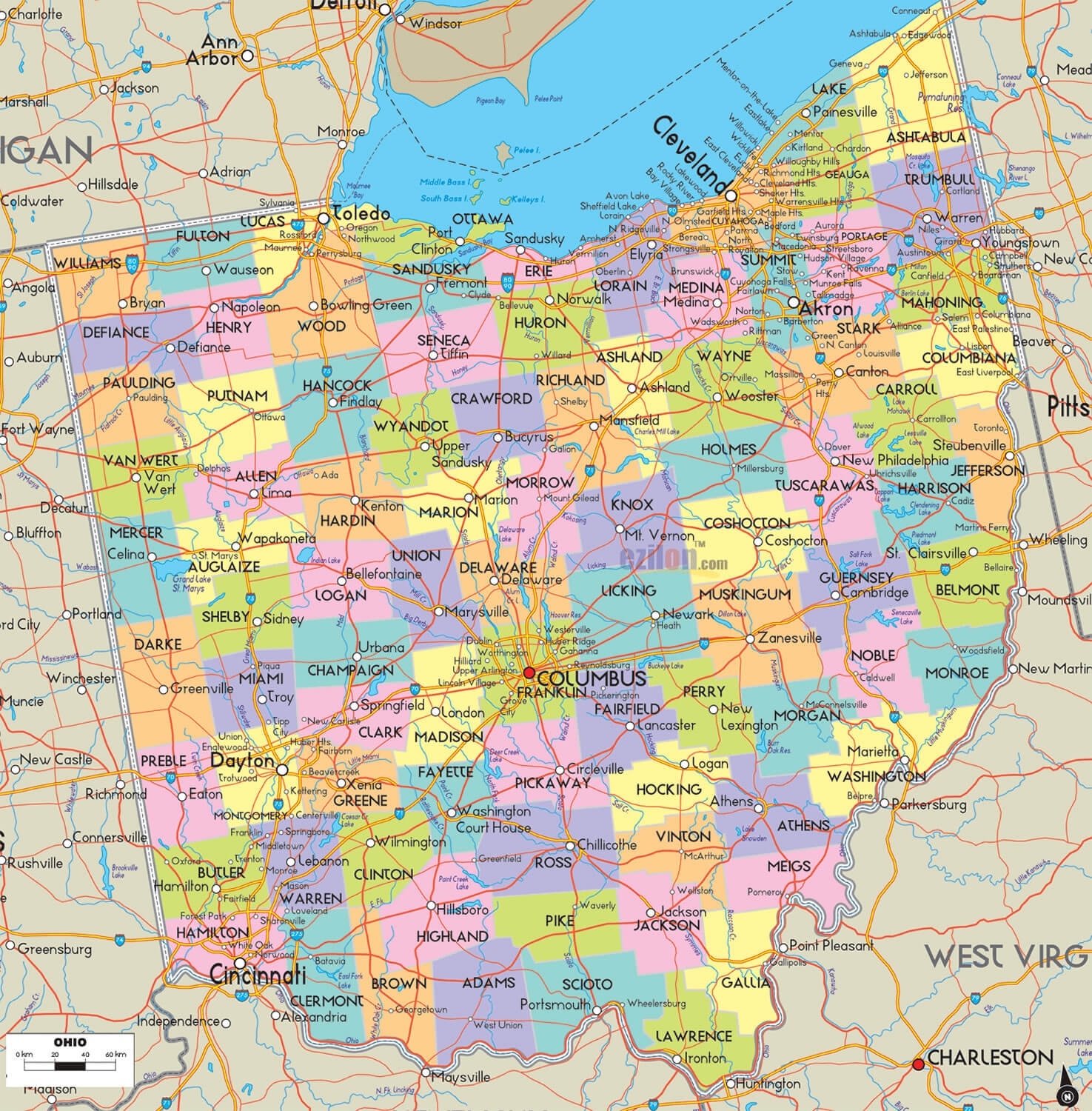 Ohio County Map