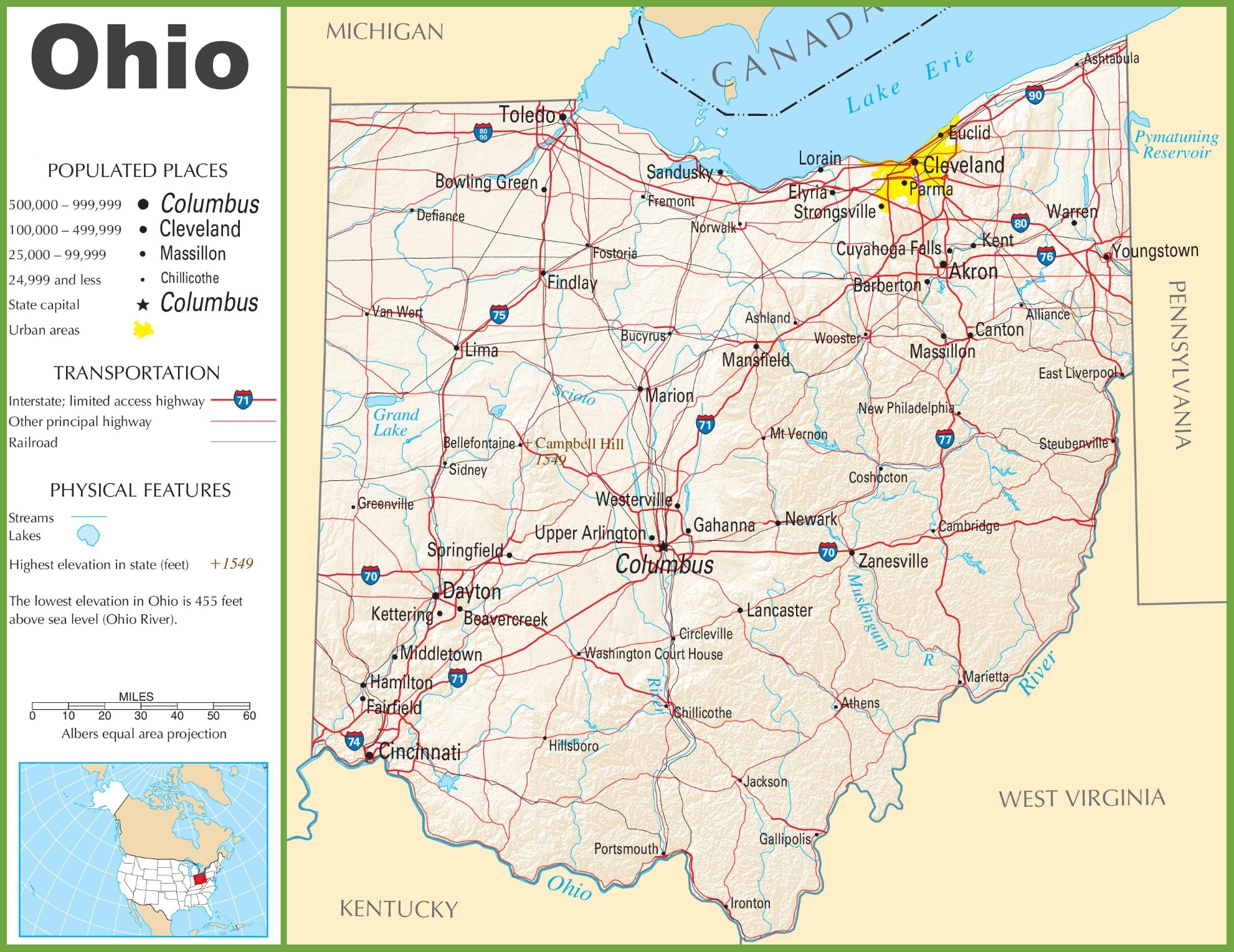 Ohio Road Map Free Printable