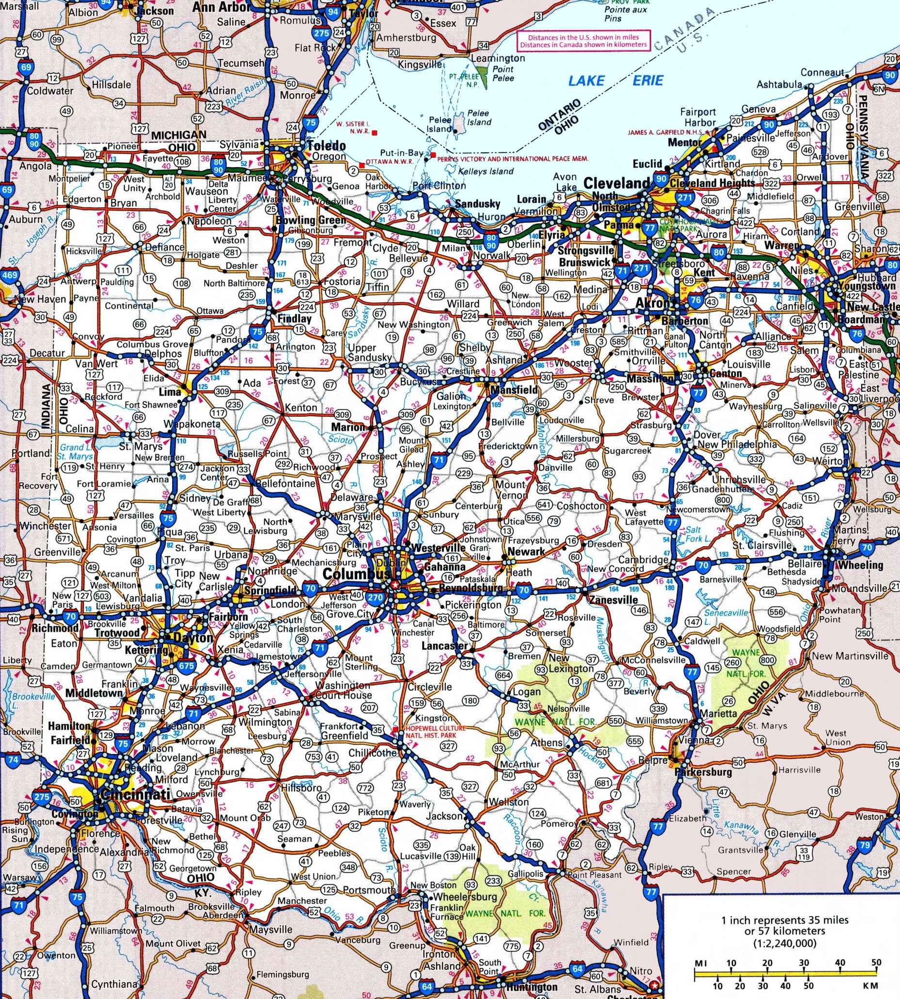 Ohio Road Map Ontheworldmap