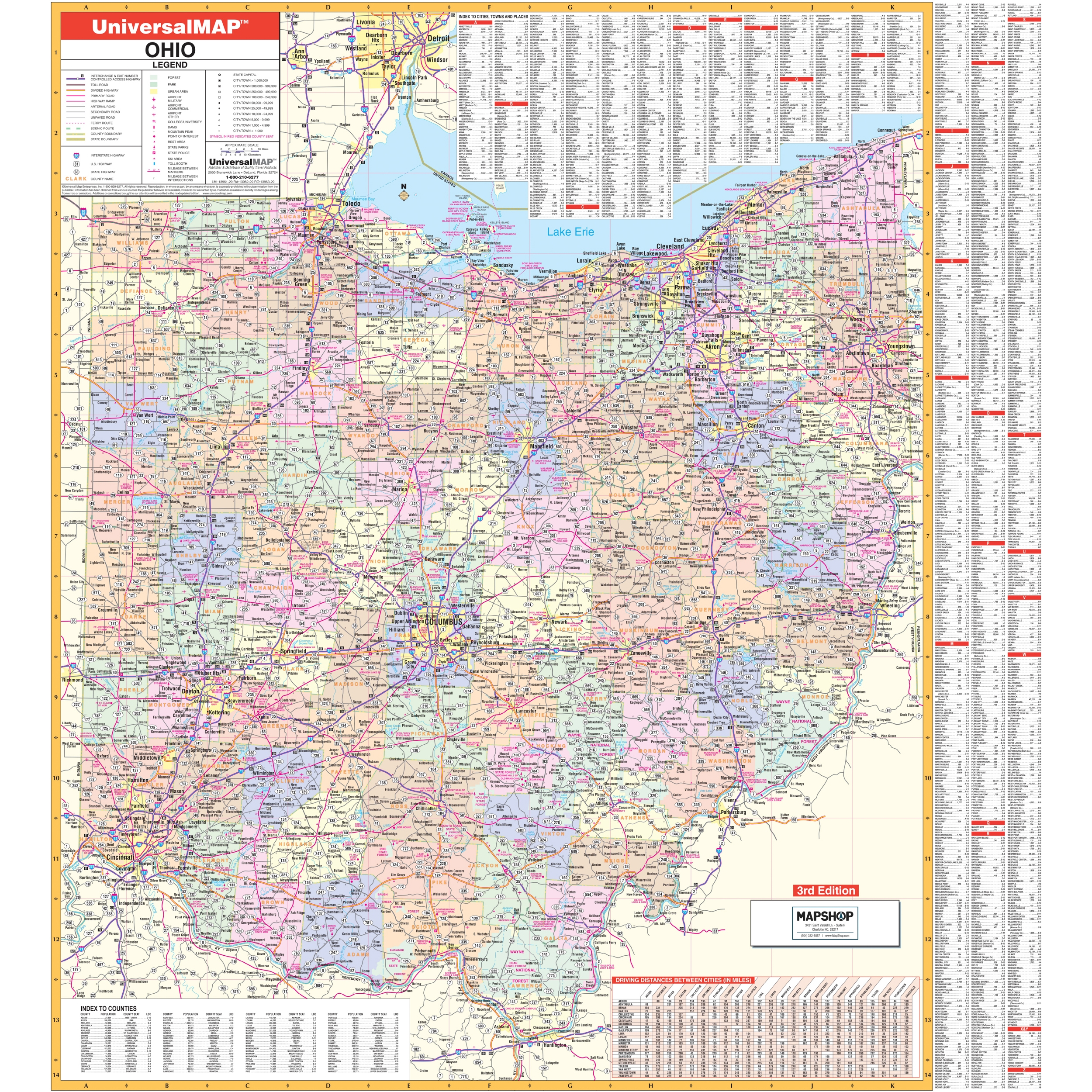 Ohio State Buckeyes Map With Cities Printable