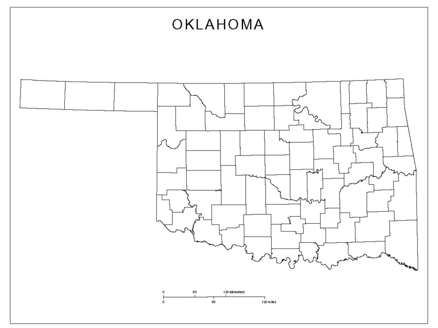 Oklahoma Blank Map