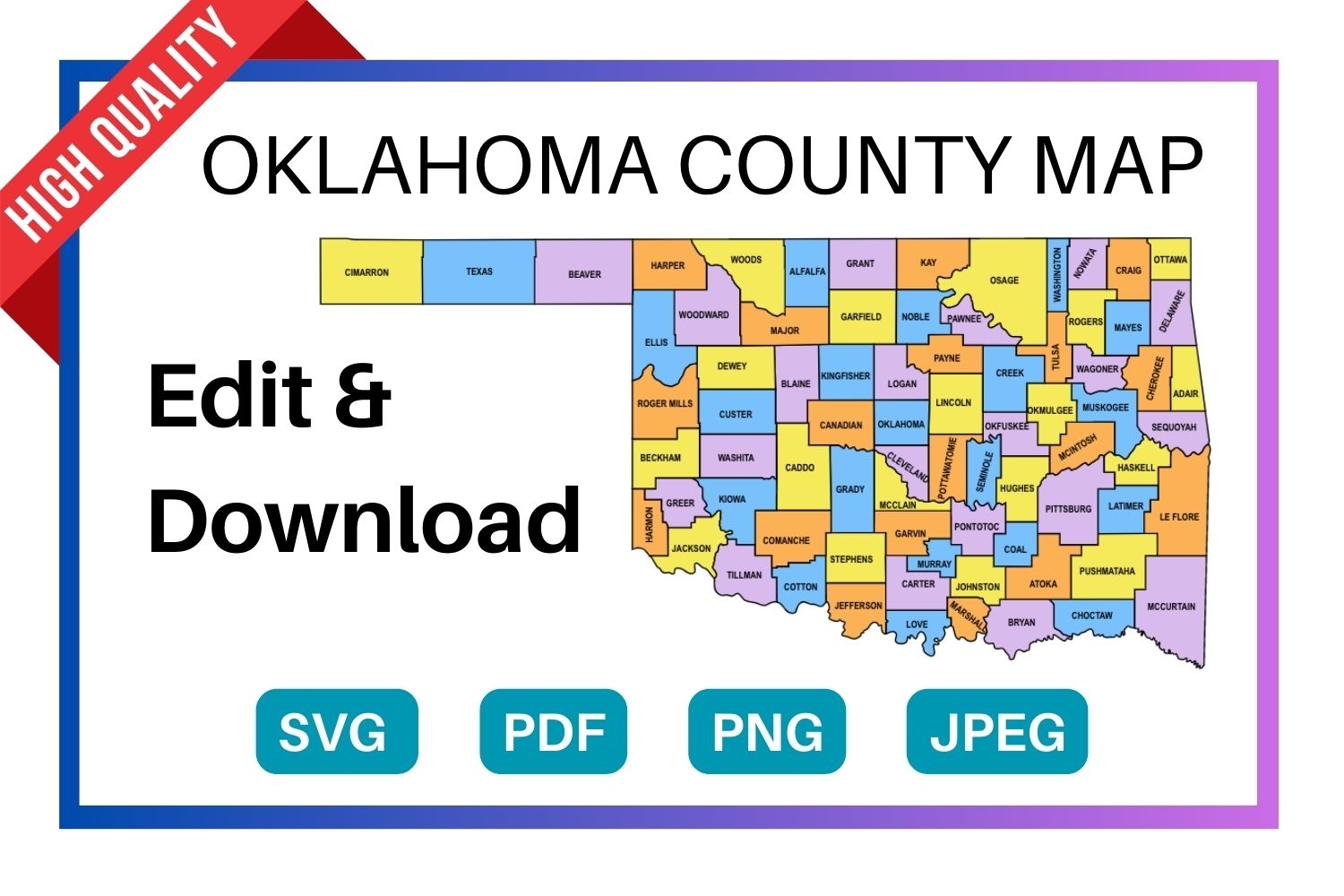 Oklahoma County Map Printable