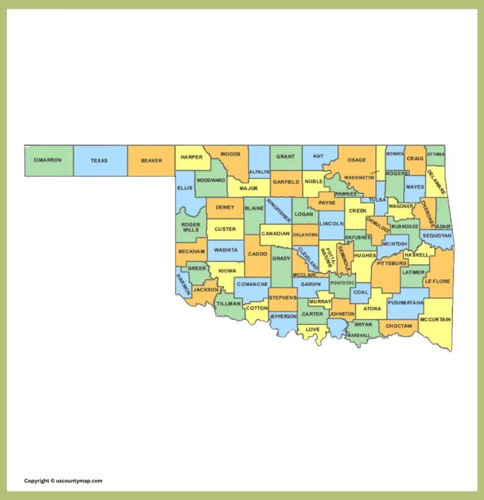 Oklahoma County Map Map Of OK Counties And Cities 