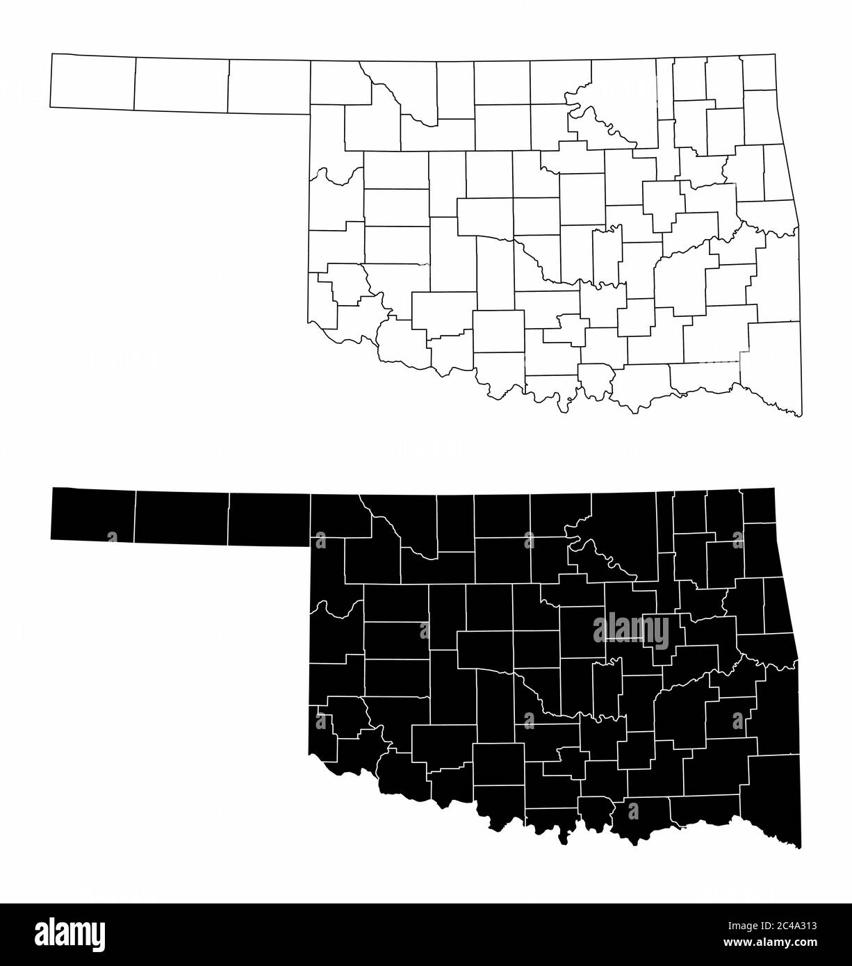 Oklahoma County Maps Stock Vector Image Art Alamy