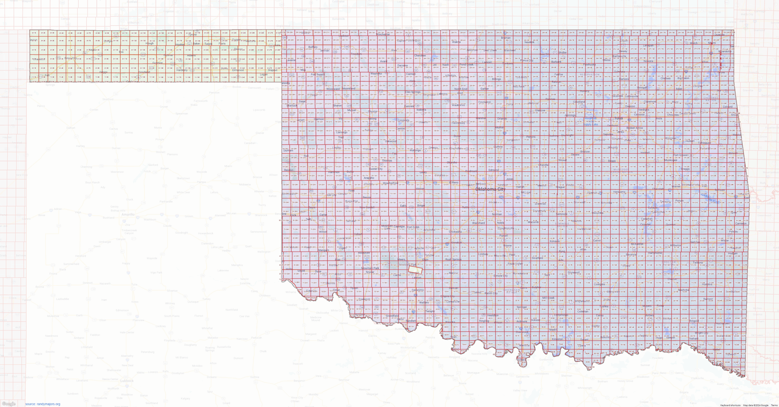 Oklahoma Section Township Range Shown On Google Maps