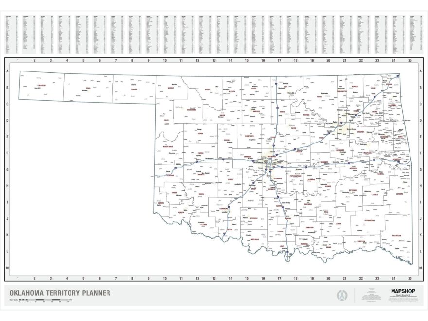 Oklahoma Territory Planner Wall Map By MapShop The Map Shop