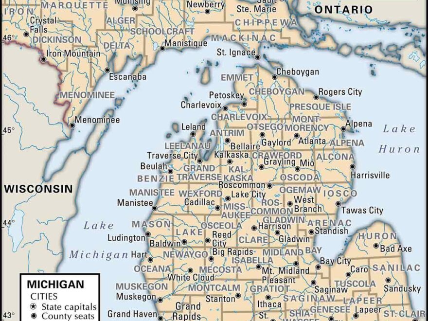 Old Historical City County And State Maps Of Michigan