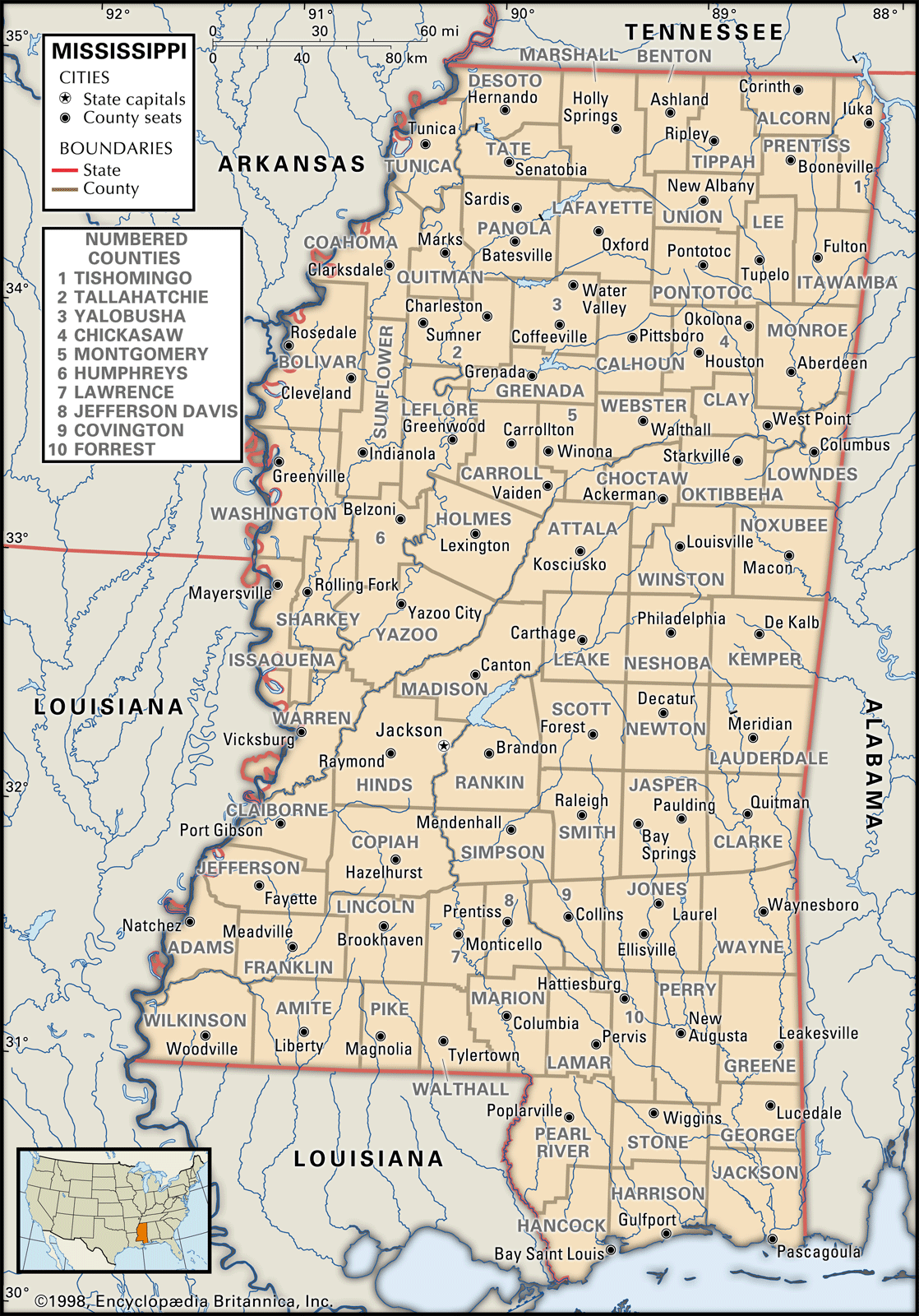 Printable Map Of Ms