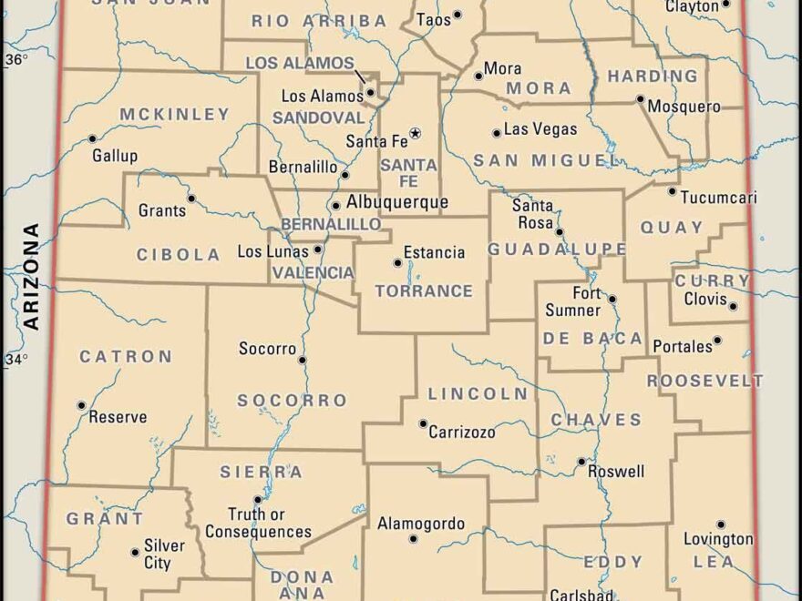 Old Historical City County And State Maps Of New Mexico