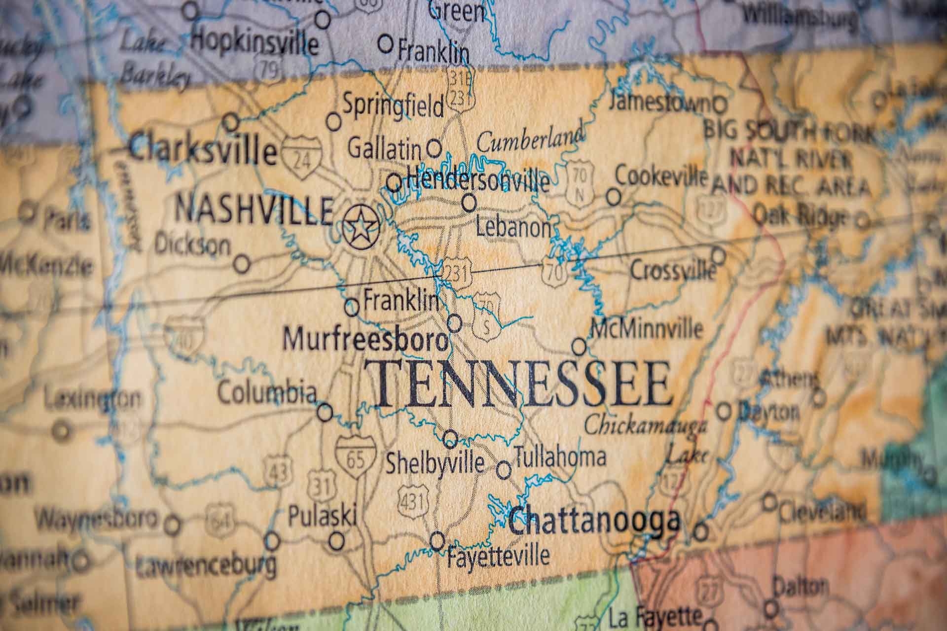 Printable Tennessee Coutny Map With Roads