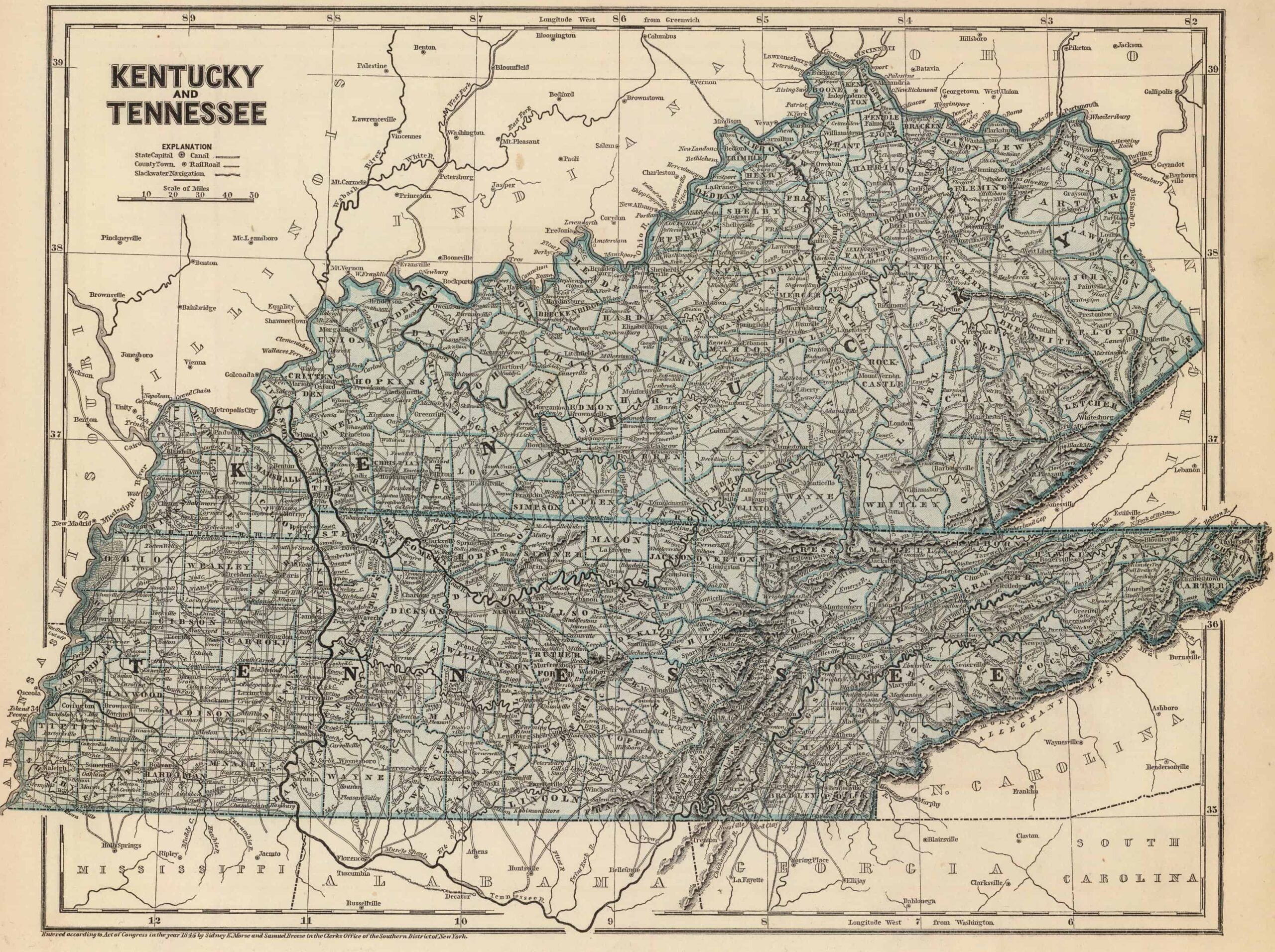 Old Historical State County And City Maps Of Kentucky