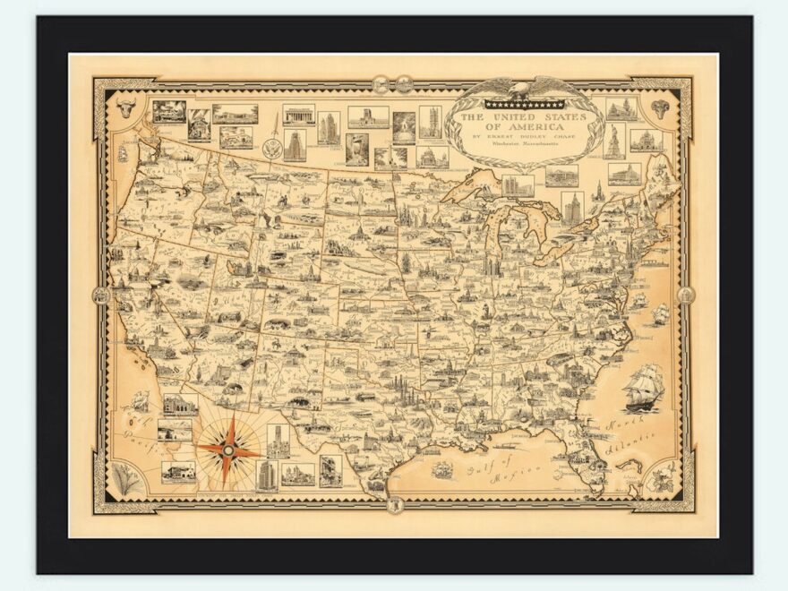 Old Map Of United States Of America 1935 Vintage Map Wall Map Print VINTAGE MAPS AND PRINTS